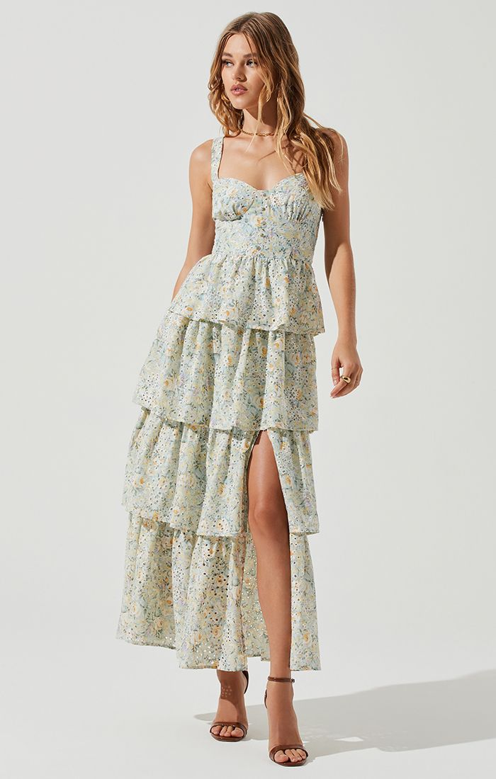 floral tiered maxi dress